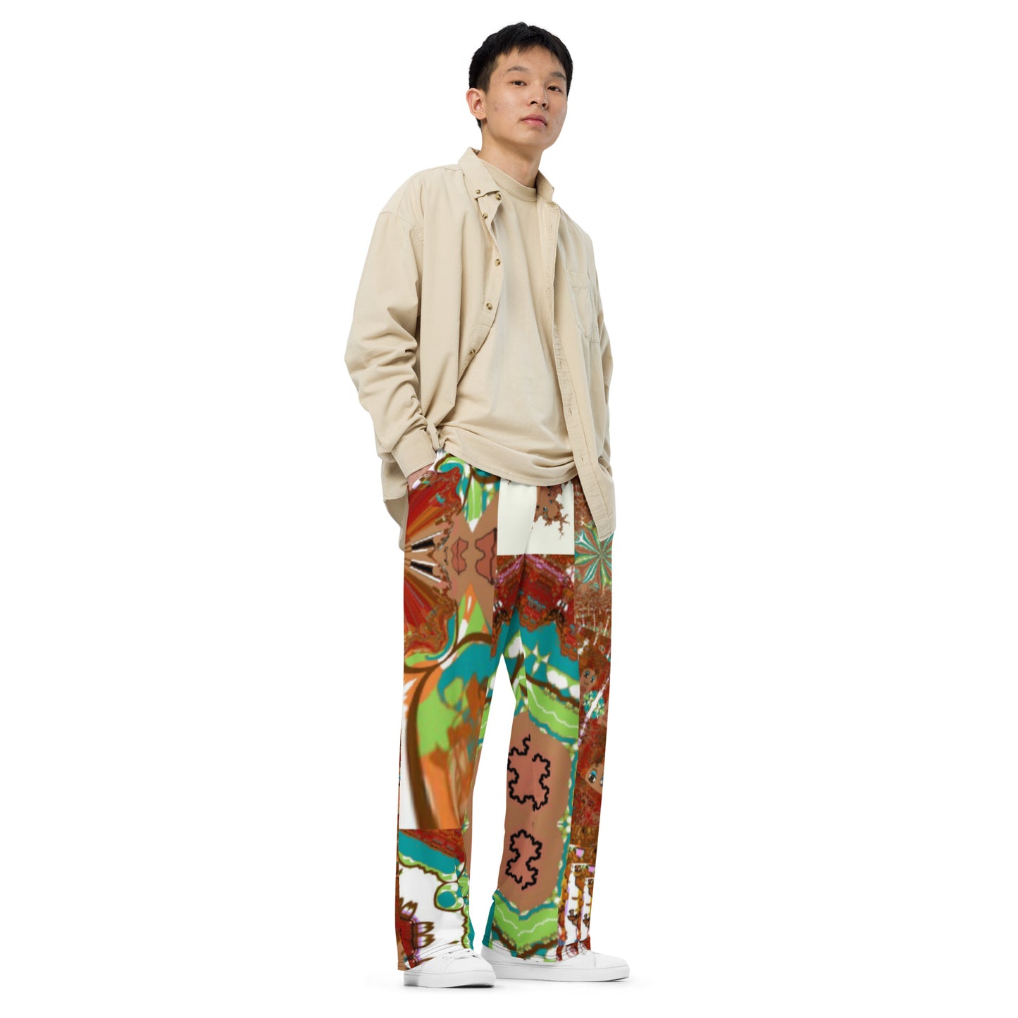 All-over print unisex wide-leg pants