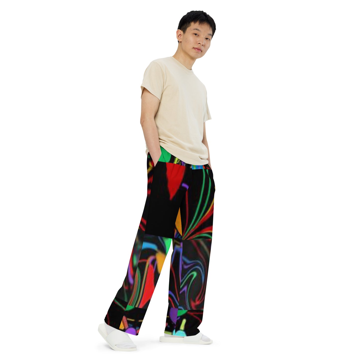 All-over print unisex wide-leg pants