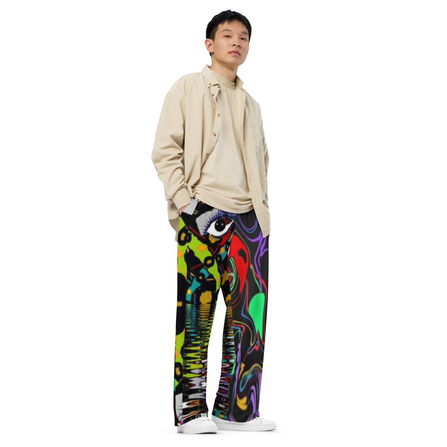 All-over print unisex wide-leg pants