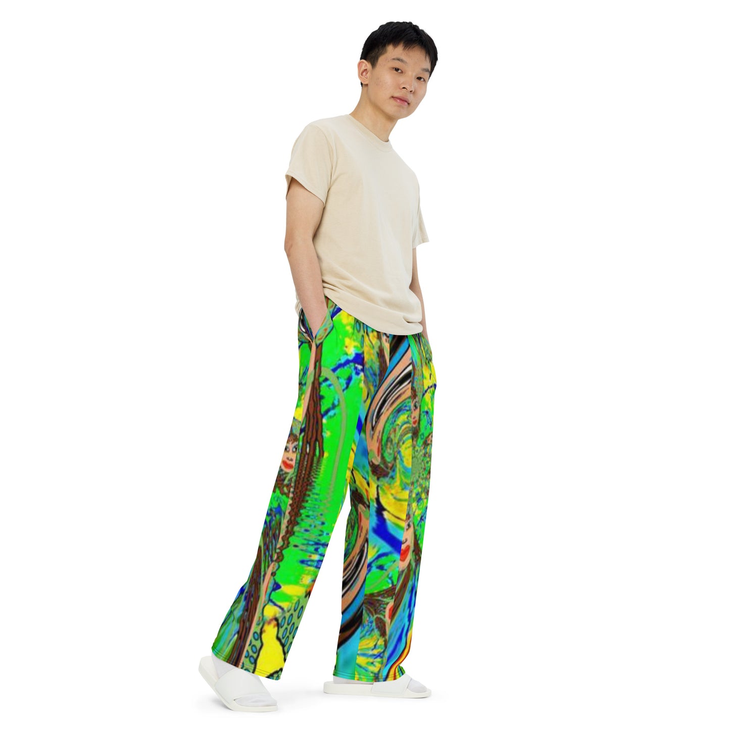 All-over print unisex wide-leg pants