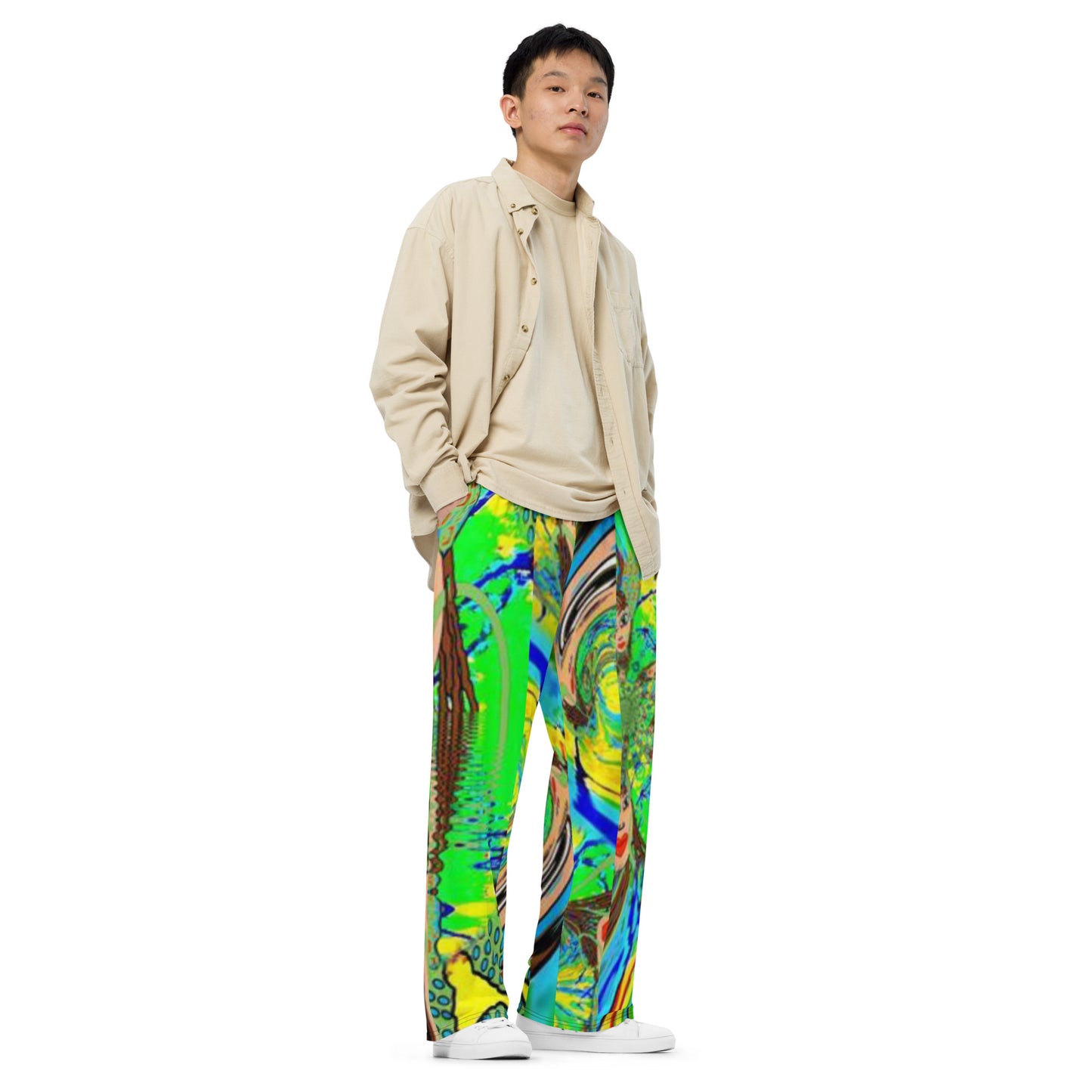 All-over print unisex wide-leg pants