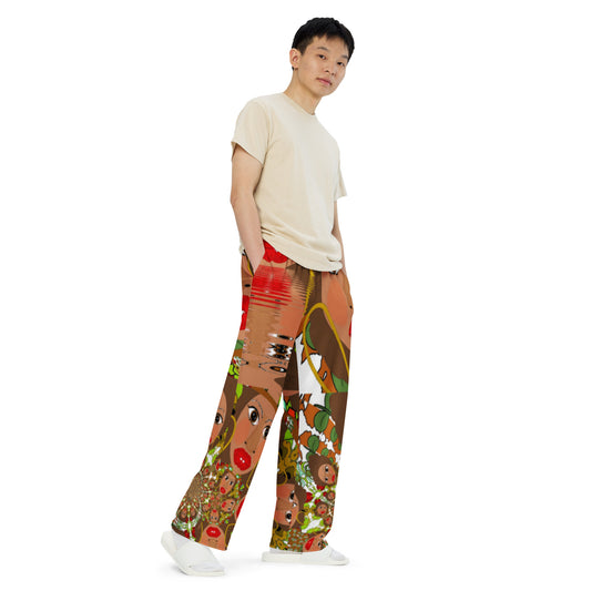 All-over print unisex wide-leg pants