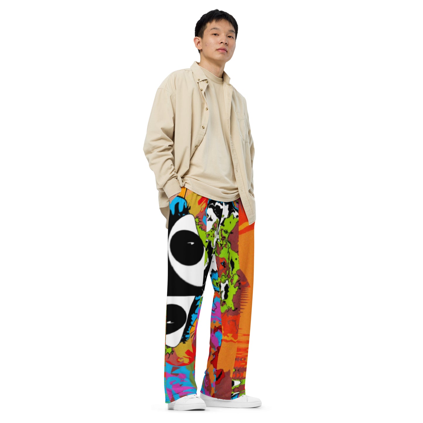 All-over print unisex wide-leg pants