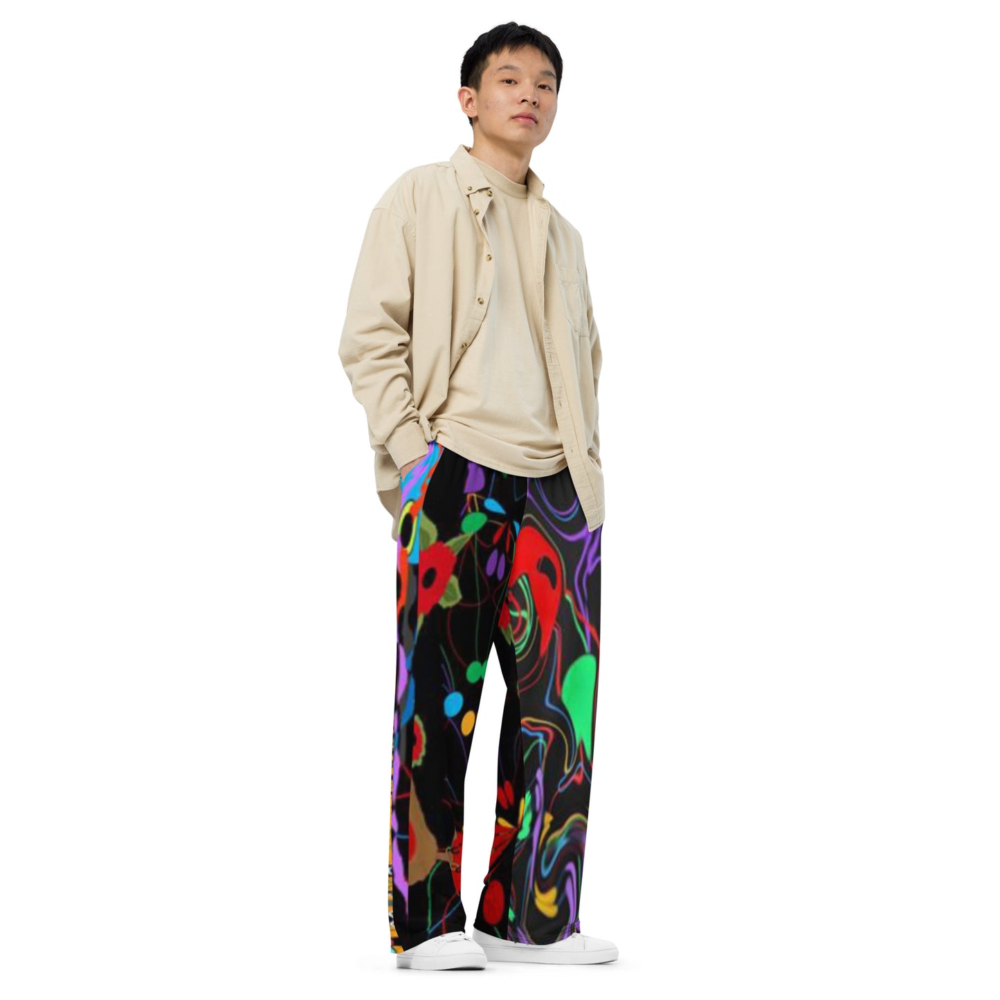 All-over print unisex wide-leg pants