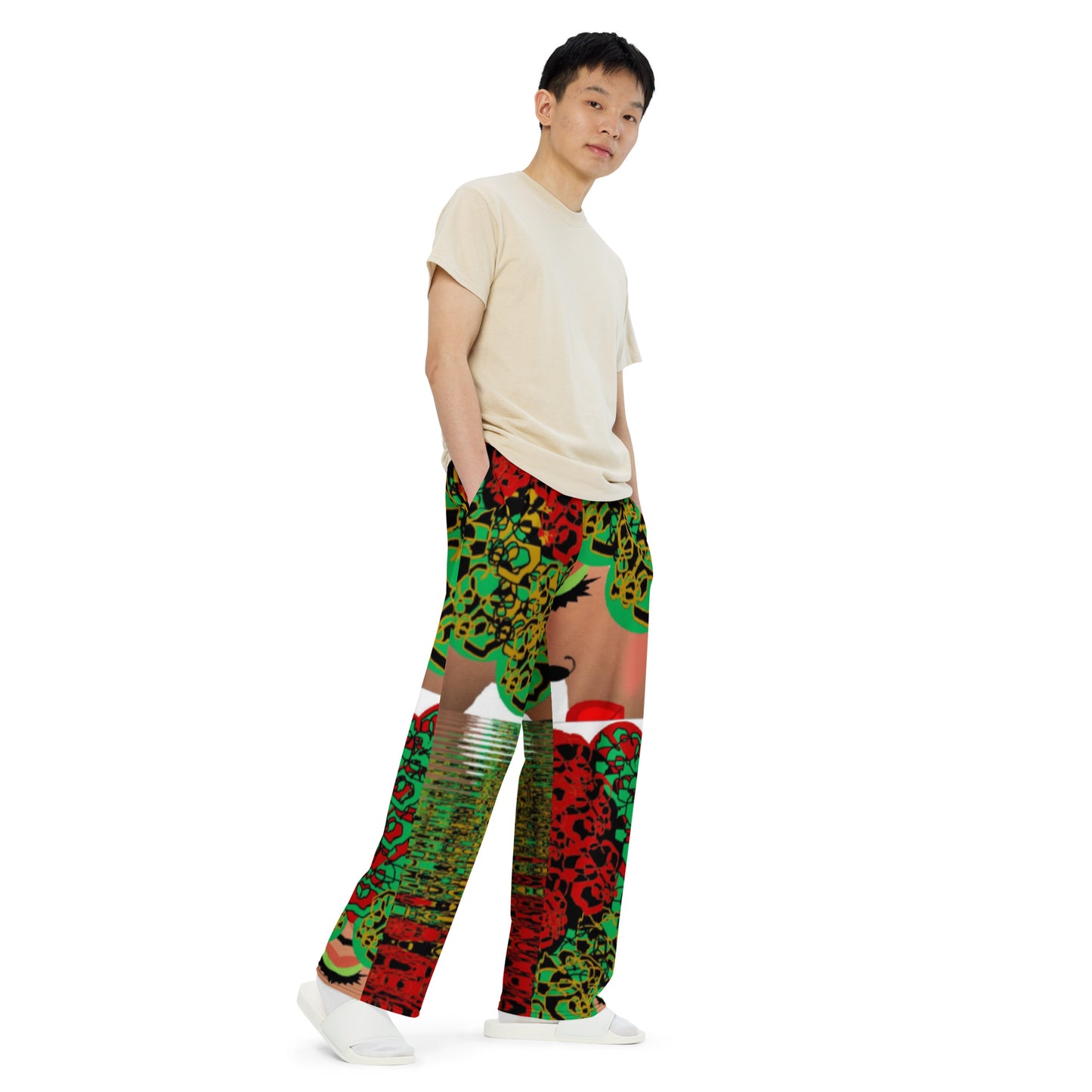 All-over print unisex wide-leg pants