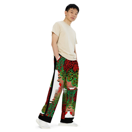 All-over print unisex wide-leg pants