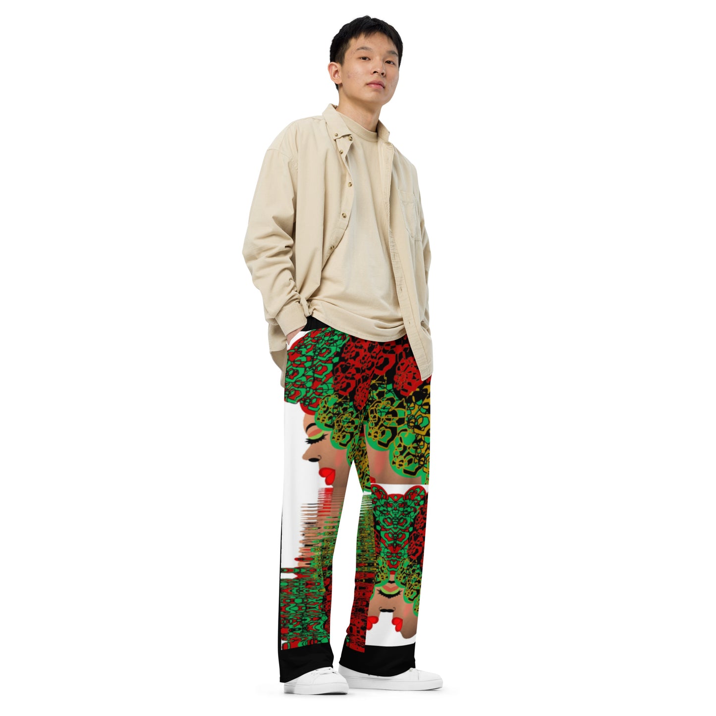 All-over print unisex wide-leg pants