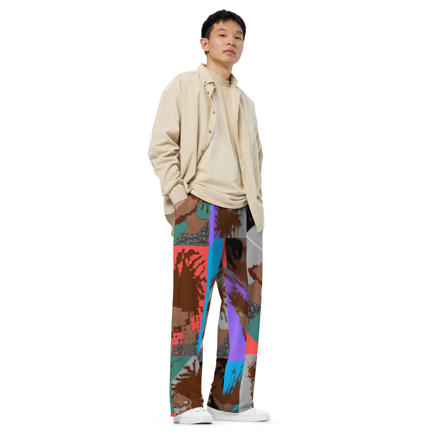 All-over print unisex wide-leg pants