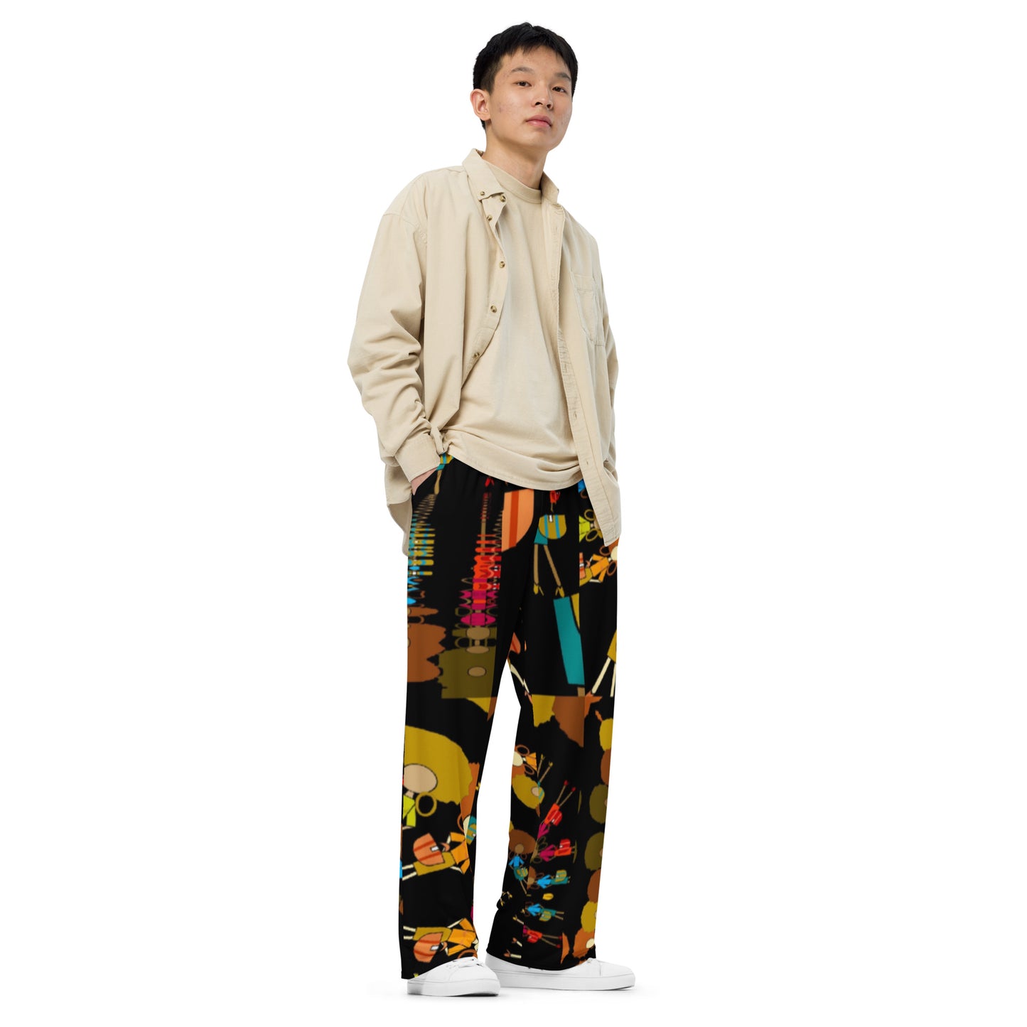 All-over print unisex wide-leg pants