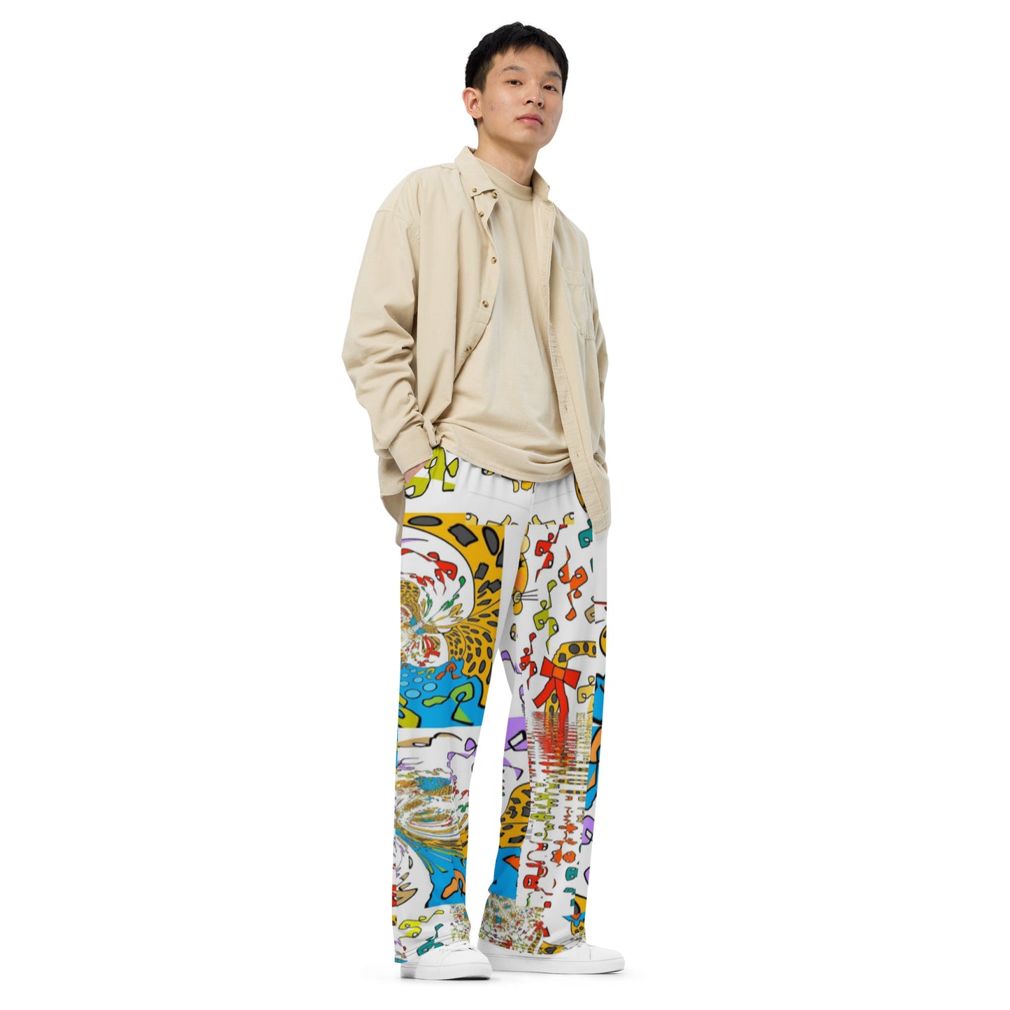 All-over print unisex wide-leg pants