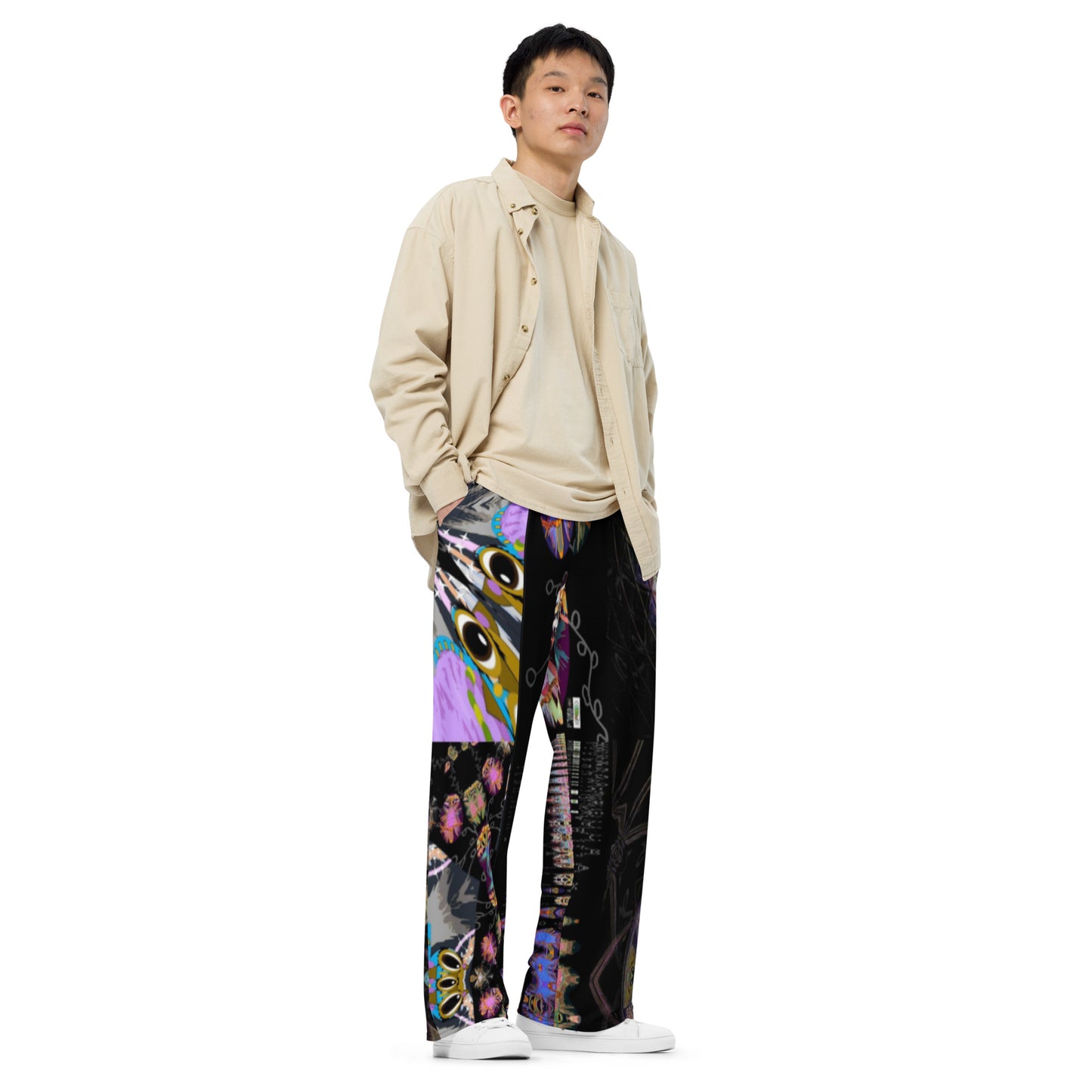 All-over print unisex wide-leg pants