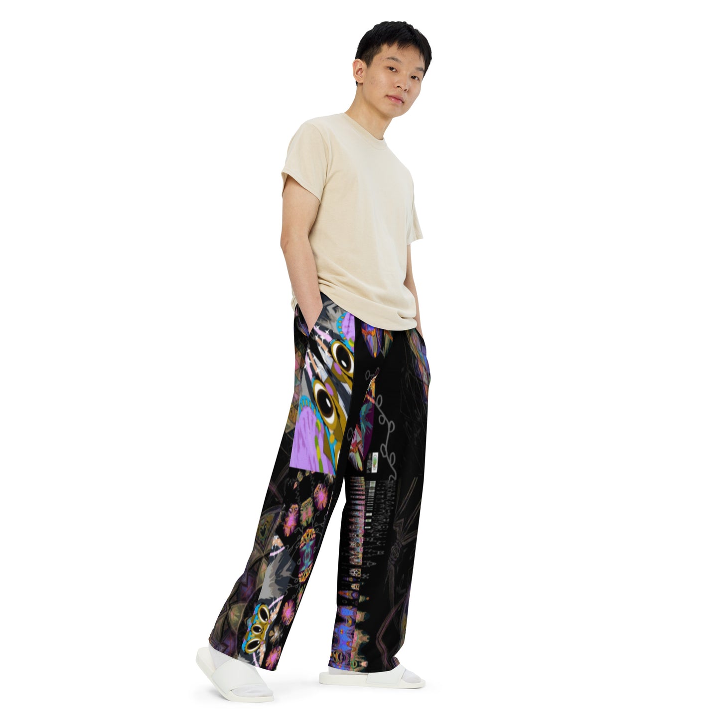 All-over print unisex wide-leg pants