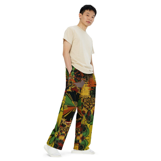 All-over print unisex wide-leg pants