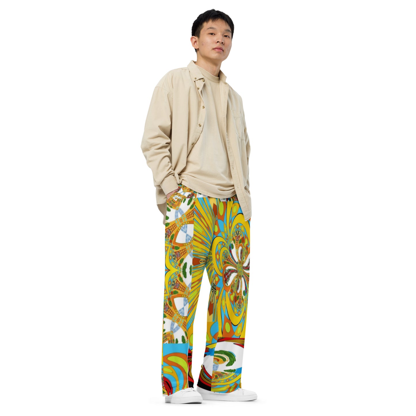 All-over print unisex wide-leg pants