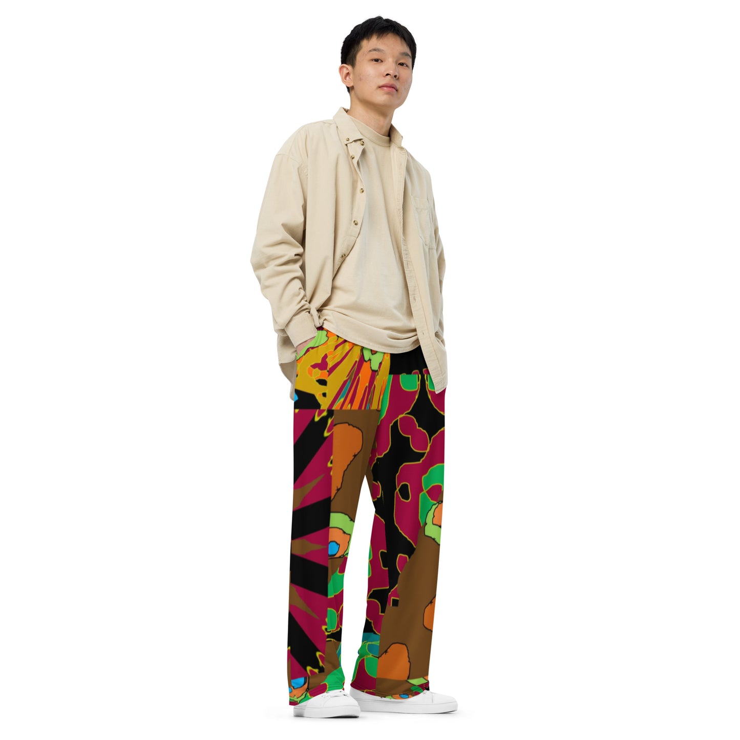 All-over print unisex wide-leg pants