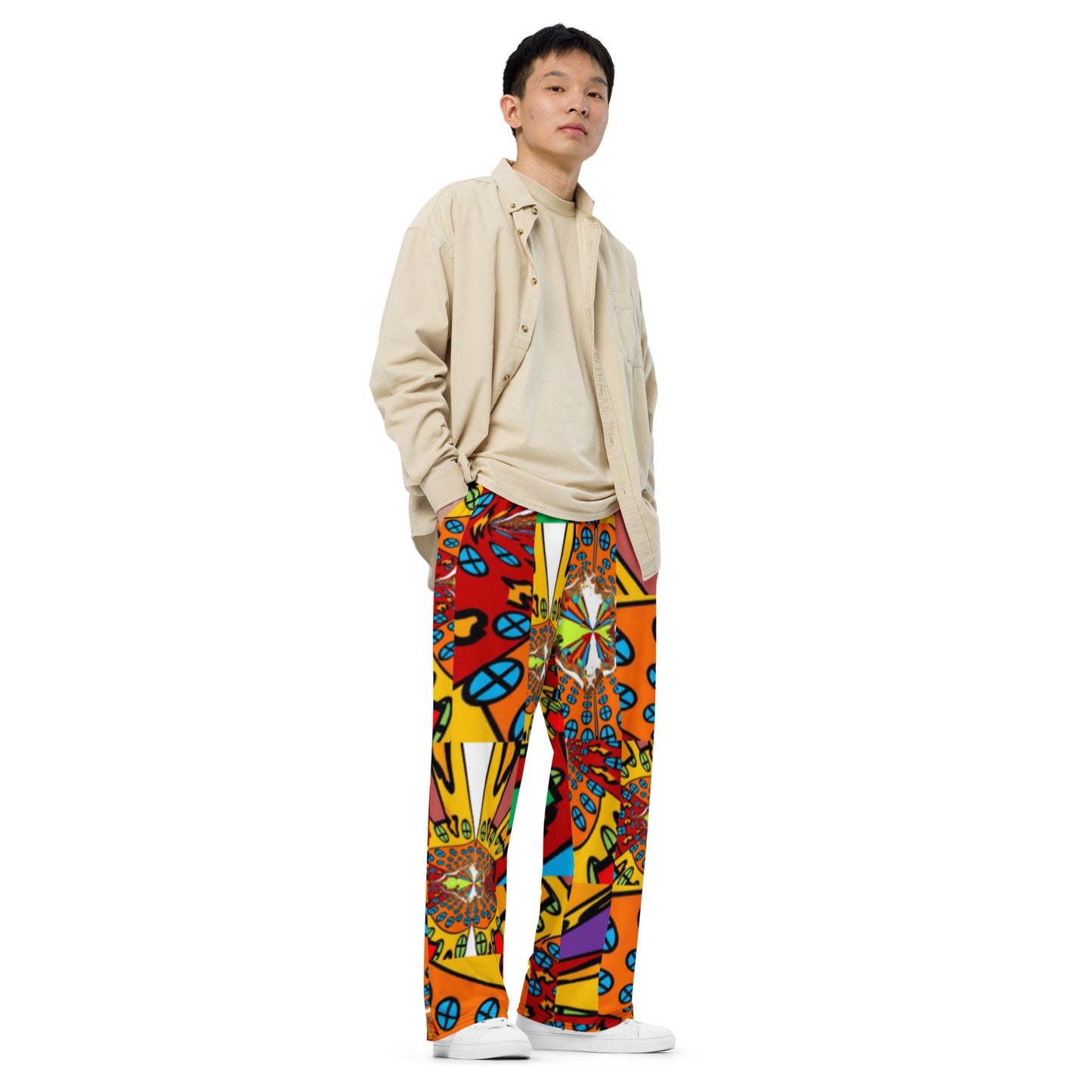 All-over print unisex wide-leg pants