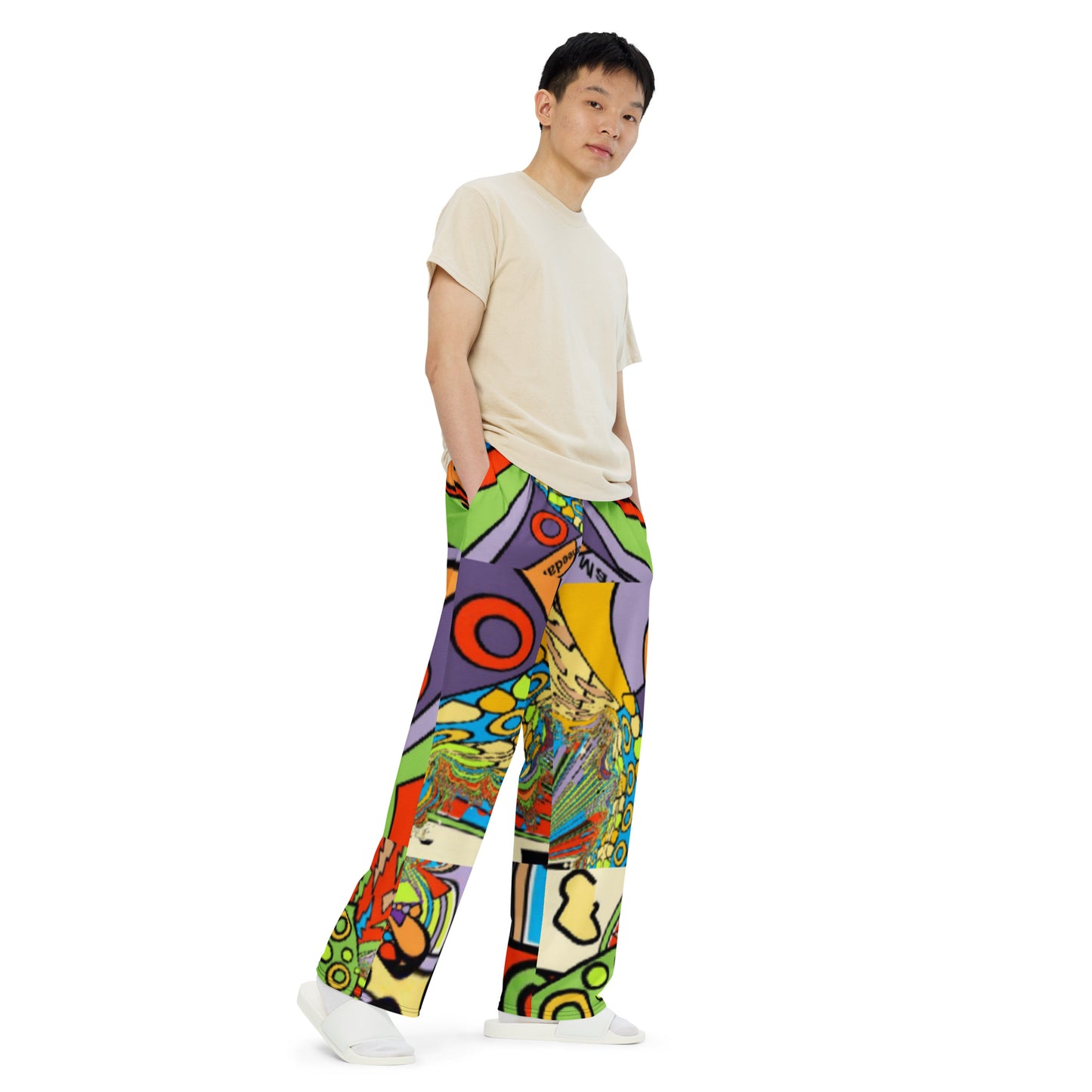 All-over print unisex wide-leg pants