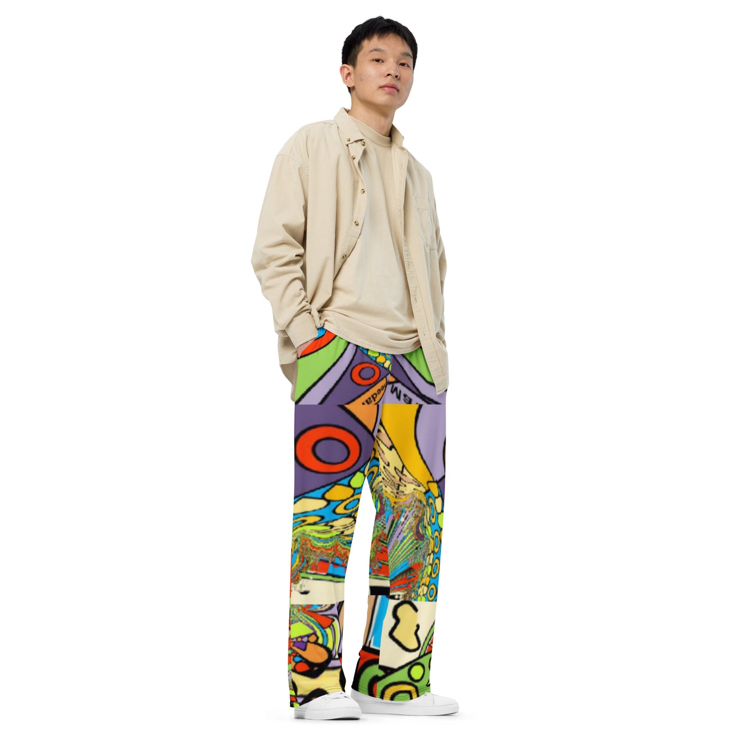 All-over print unisex wide-leg pants