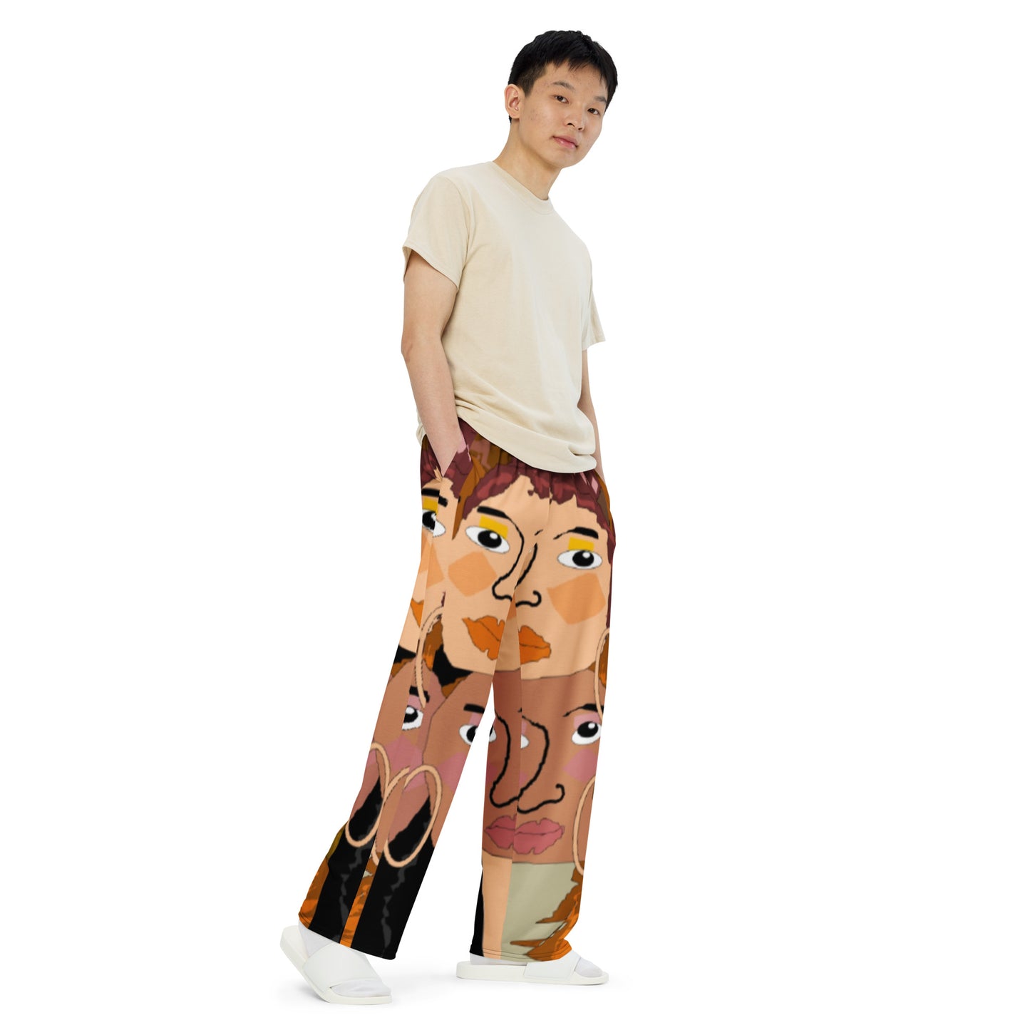 All-over print unisex wide-leg pants