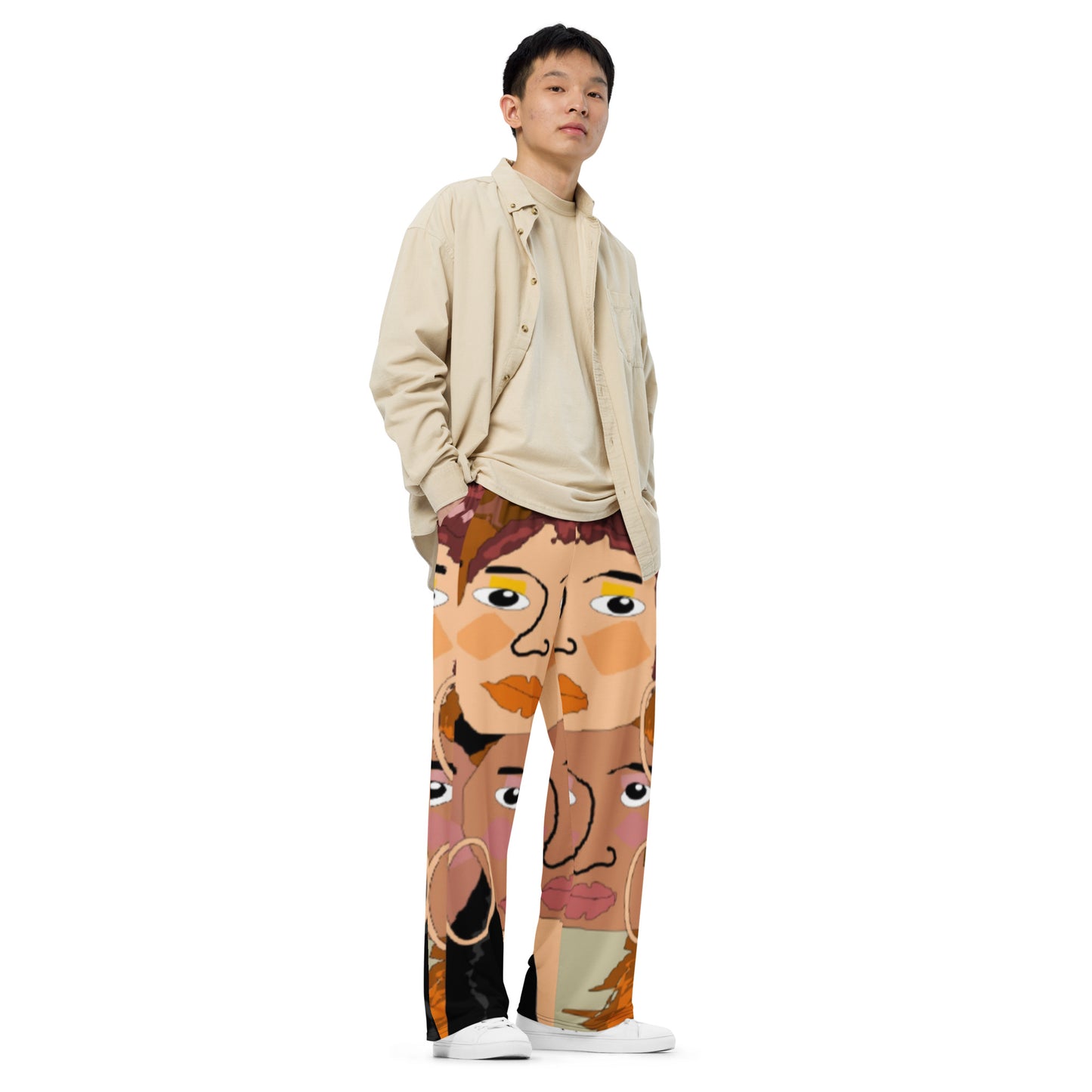 All-over print unisex wide-leg pants