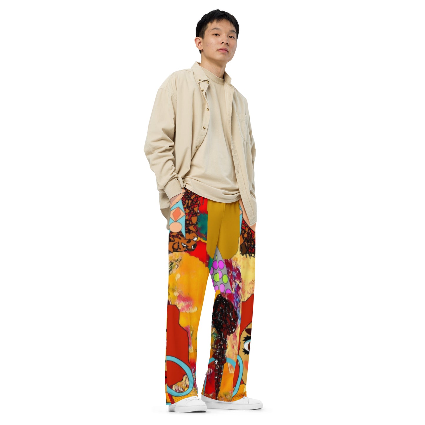 All-over print unisex wide-leg pants