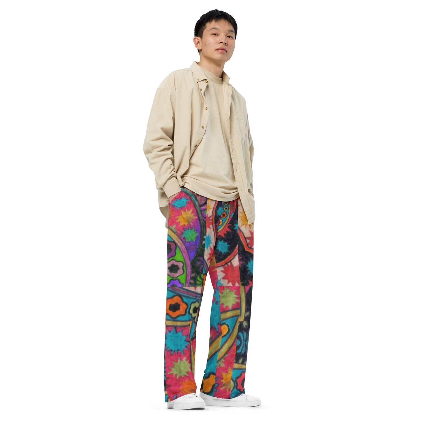 All-over print unisex wide-leg pants