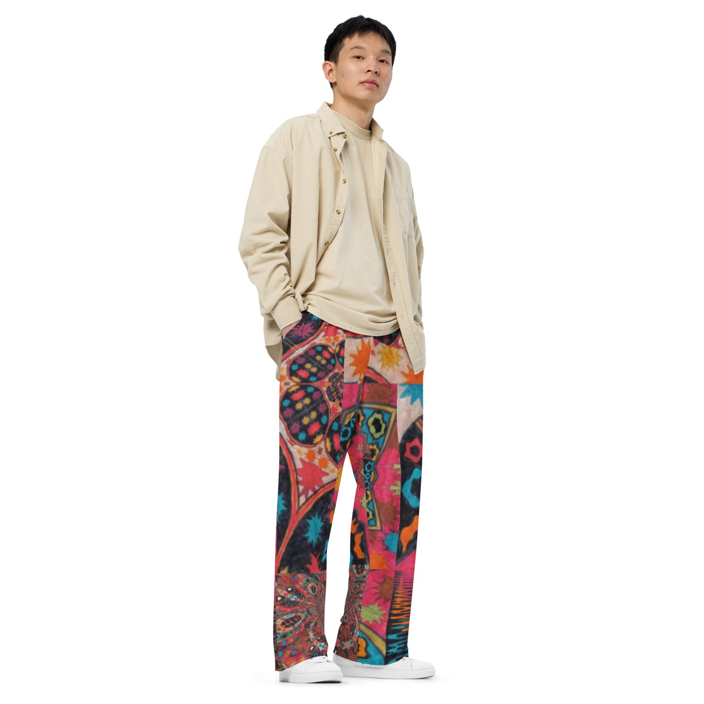 All-over print unisex wide-leg pants