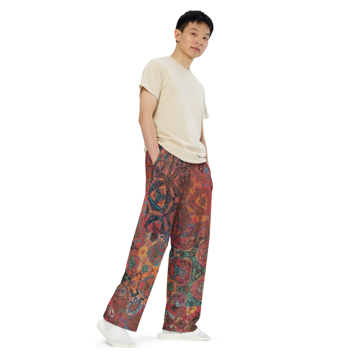 All-over print unisex wide-leg pants