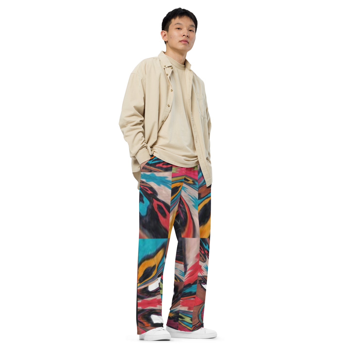 All-over print unisex wide-leg pants