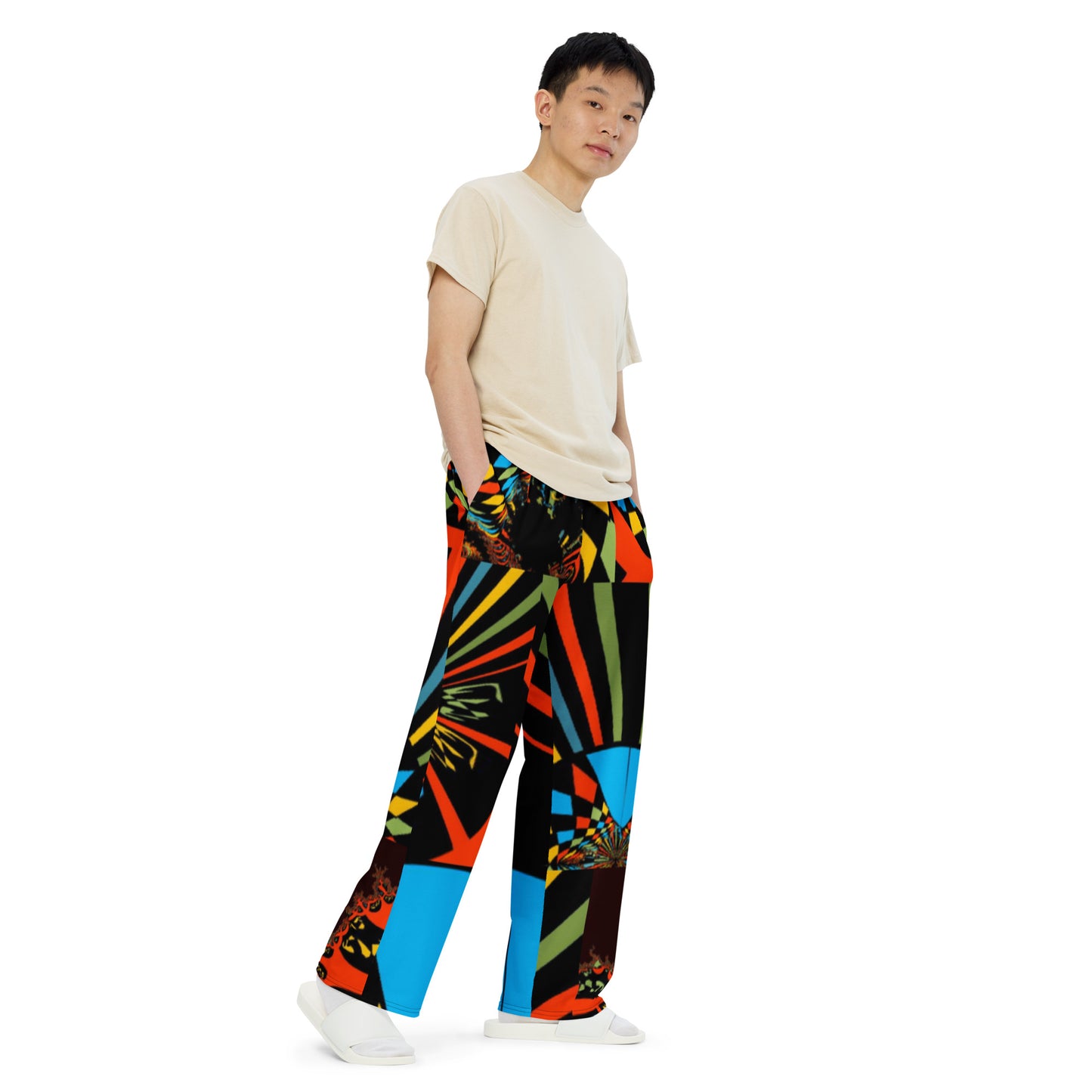 All-over print unisex wide-leg pants