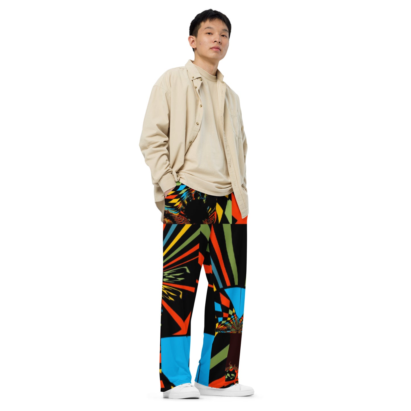 All-over print unisex wide-leg pants