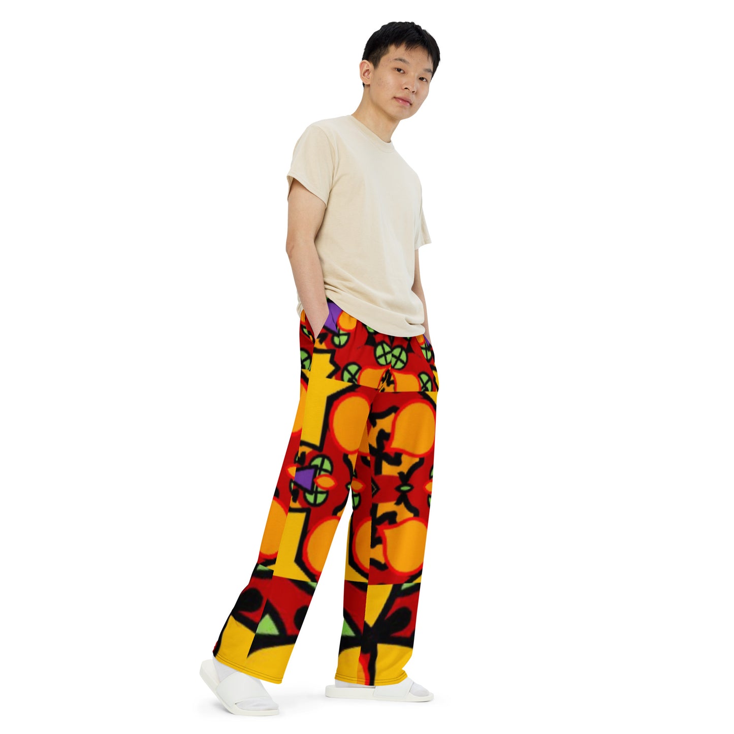 All-over print unisex wide-leg pants