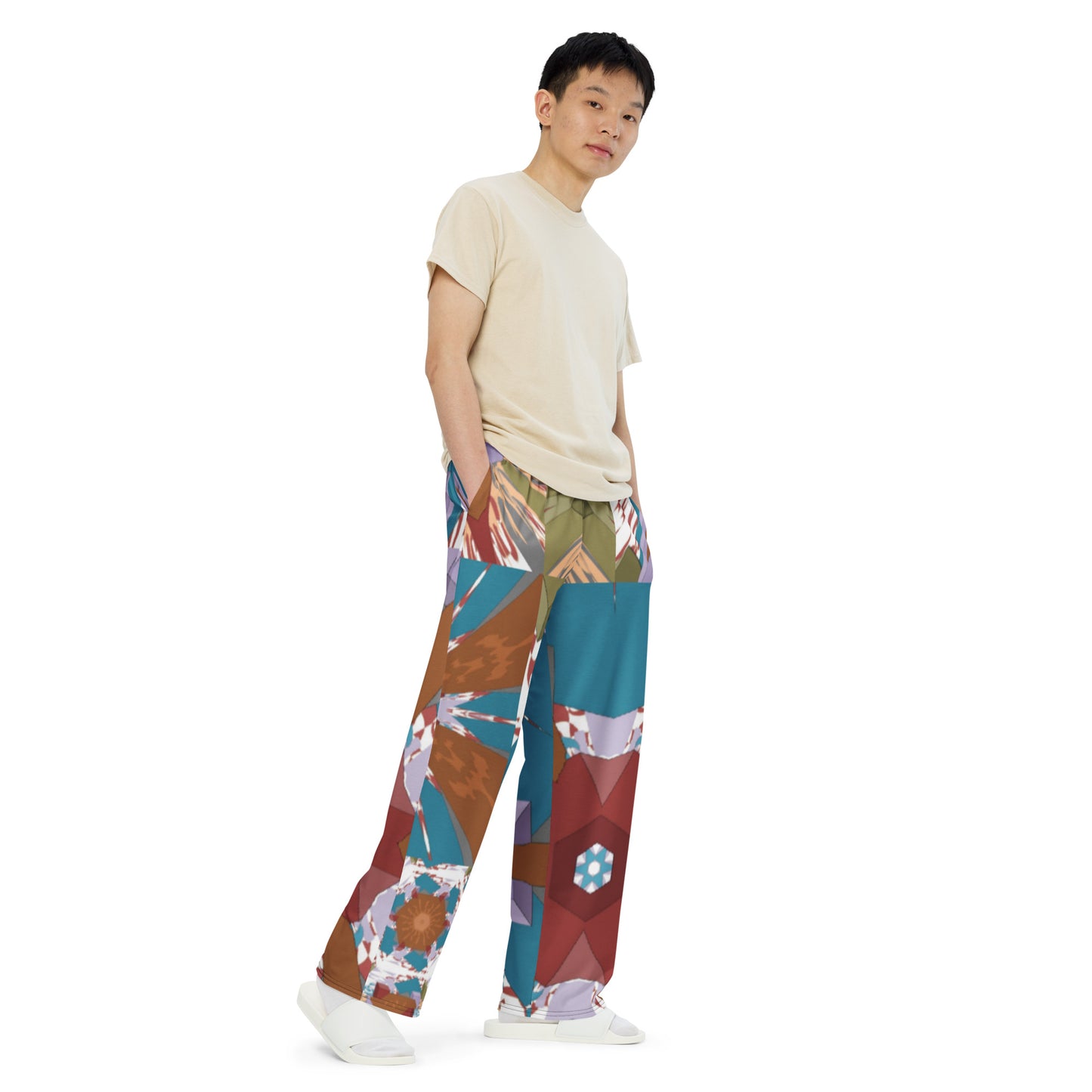 All-over print unisex wide-leg pants