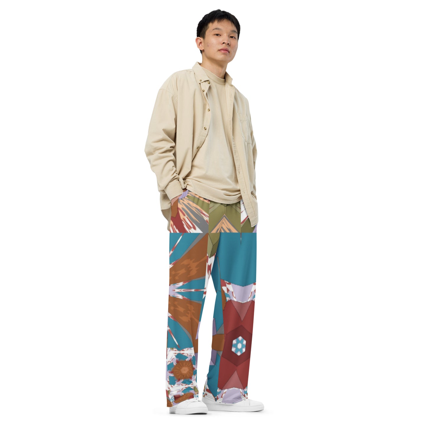 All-over print unisex wide-leg pants