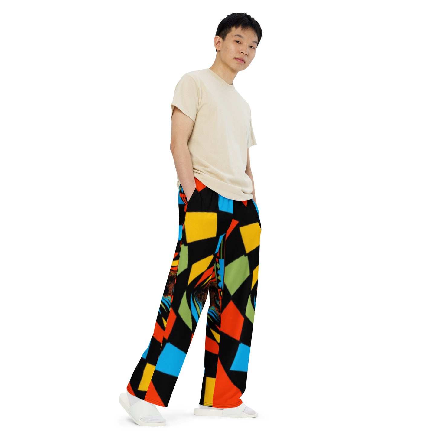 All-over print unisex wide-leg pants