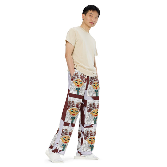 All-over print unisex wide-leg pants