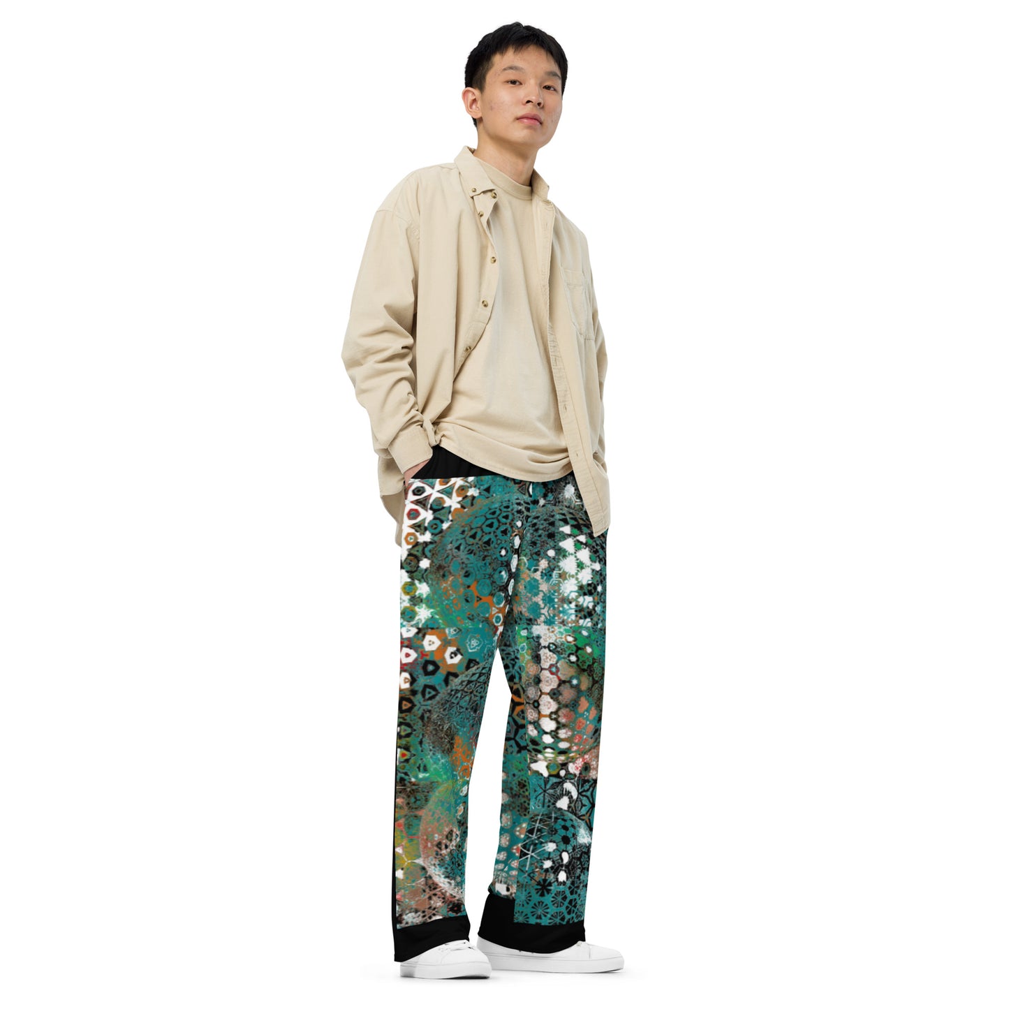 All-over print unisex wide-leg pants