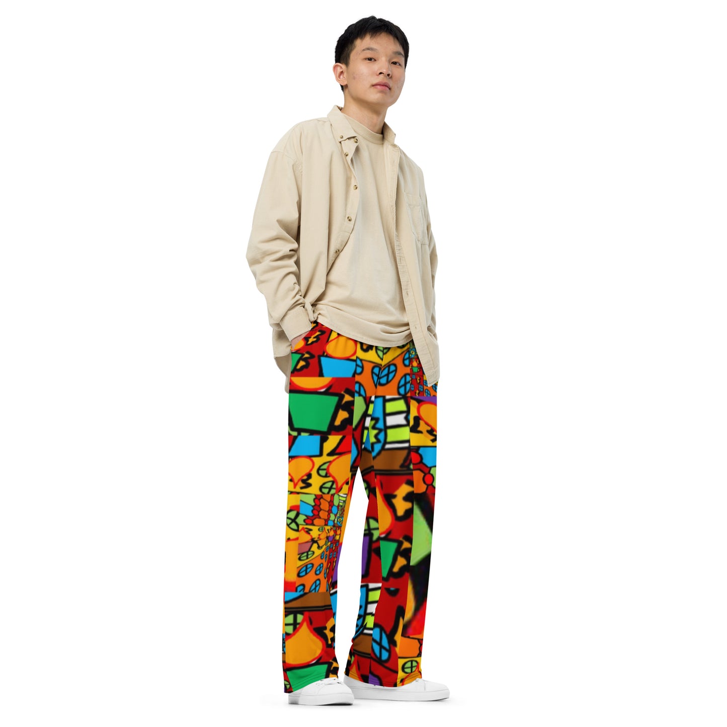 All-over print unisex wide-leg pants