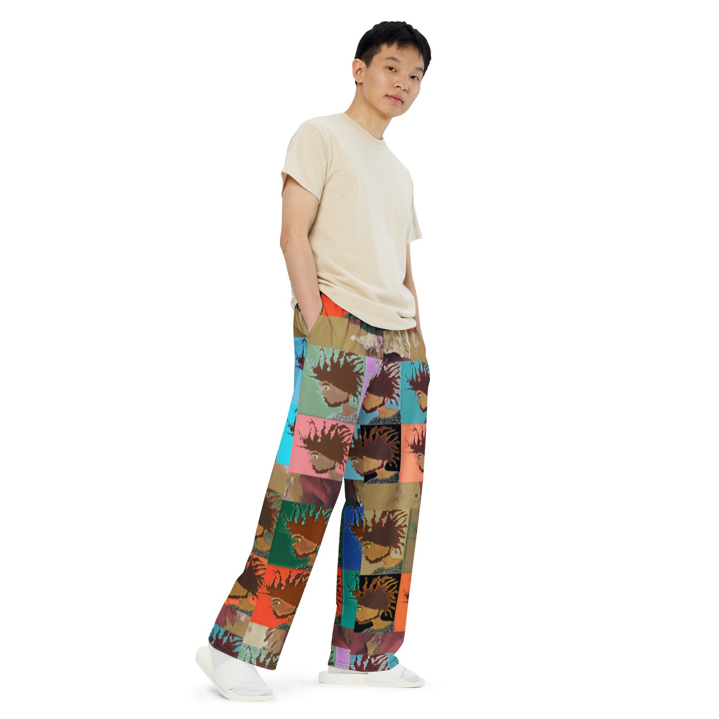 All-over print unisex wide-leg pants