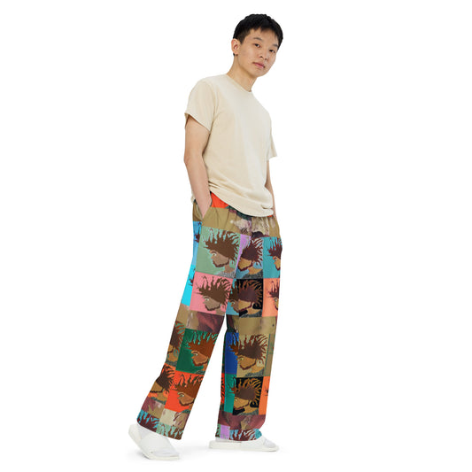 All-over print unisex wide-leg pants