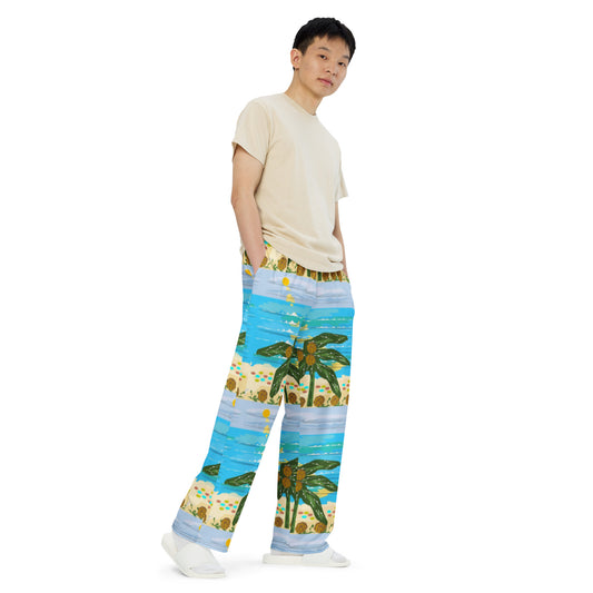 All-over print unisex wide-leg pants