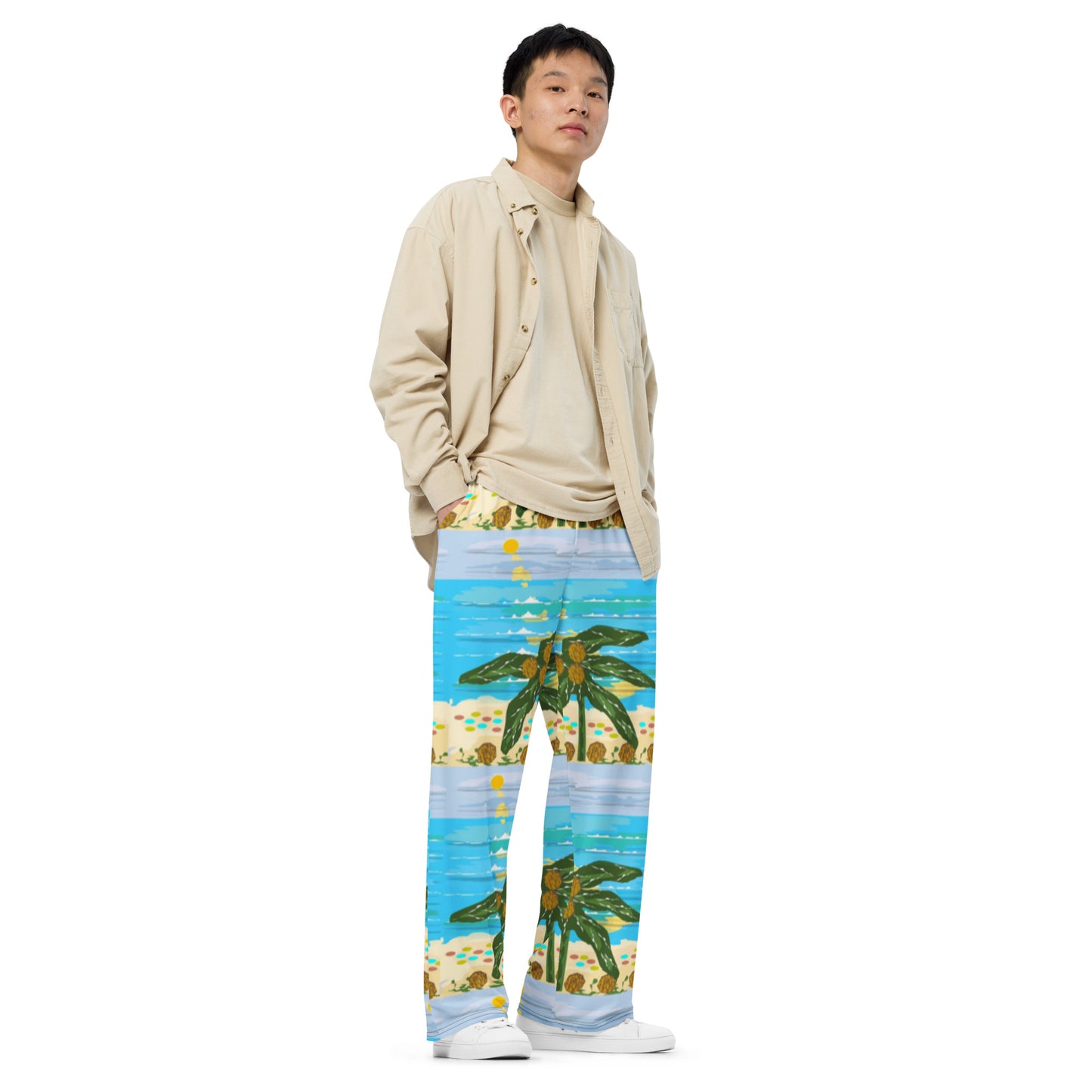 All-over print unisex wide-leg pants