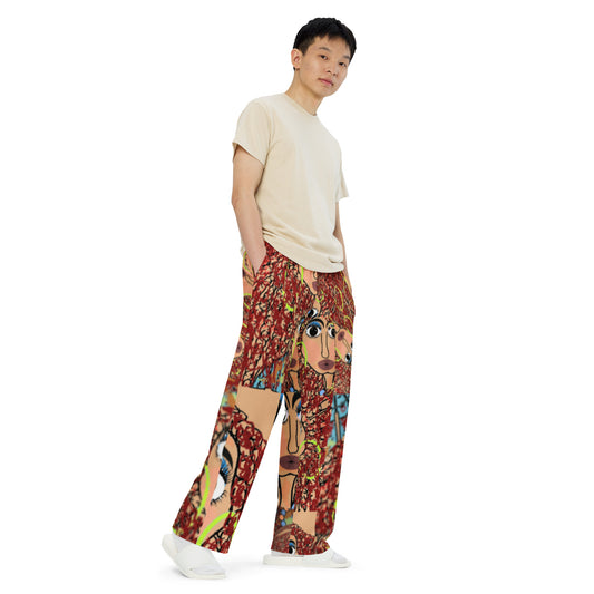 All-over print unisex wide-leg pants