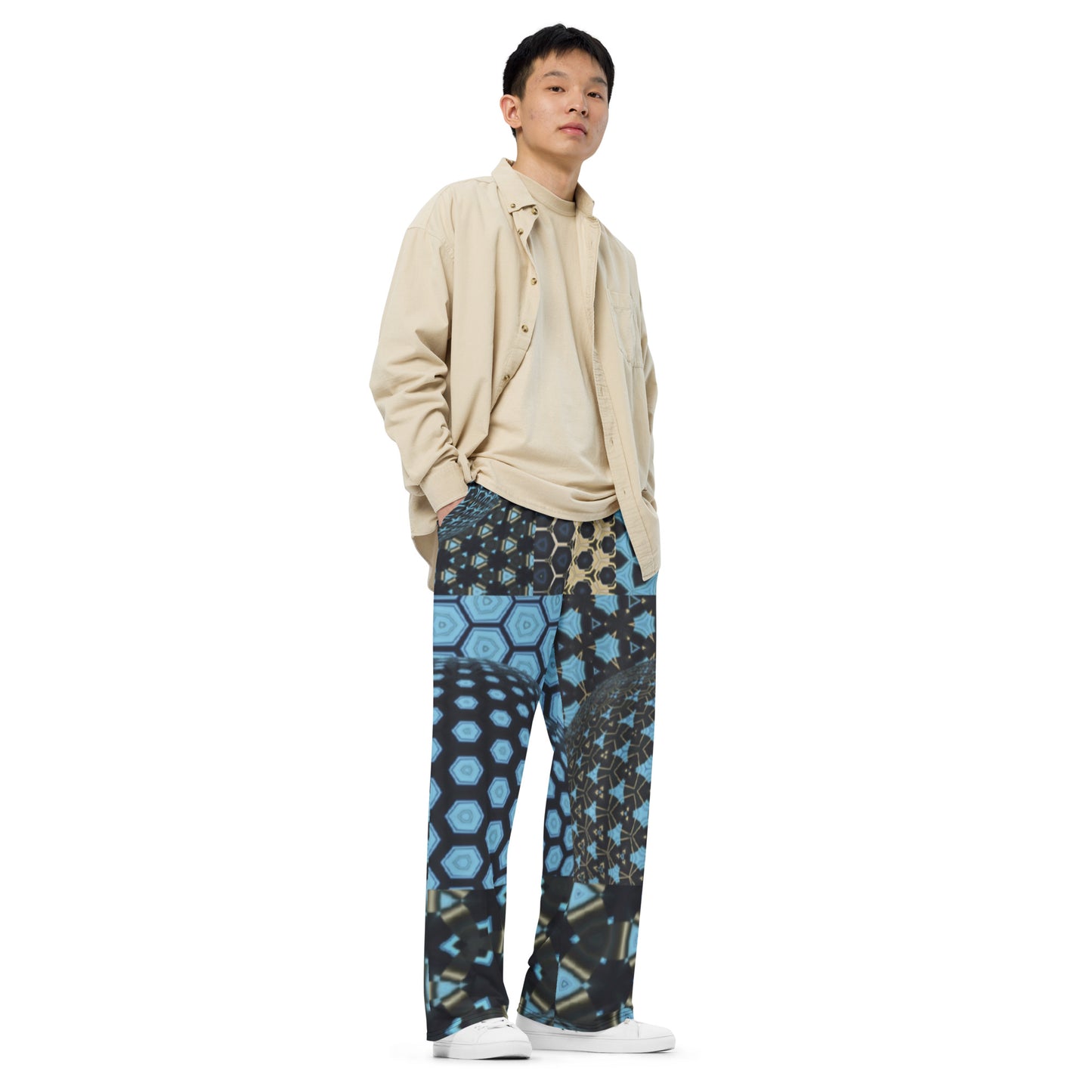 All-over print unisex wide-leg pants