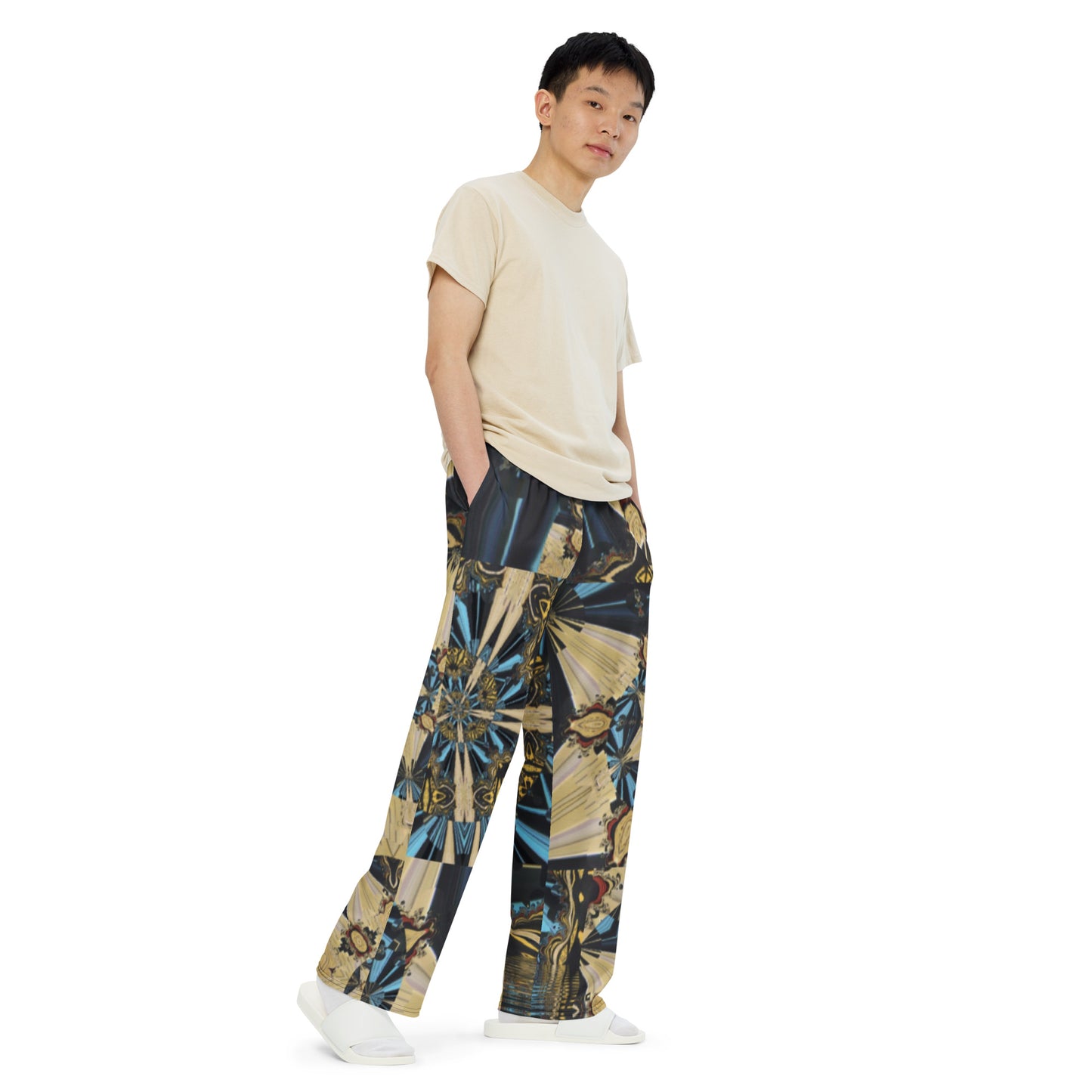 All-over print unisex wide-leg pants