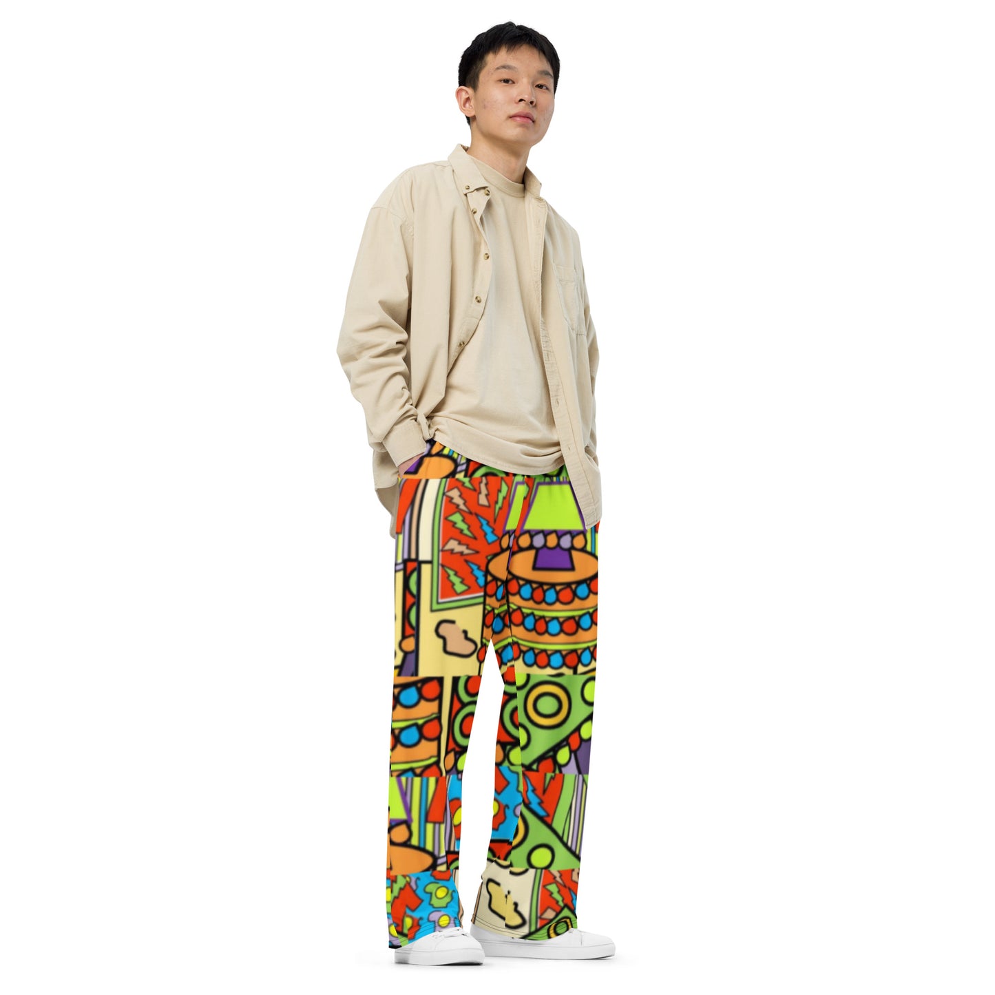 All-over print unisex wide-leg pants