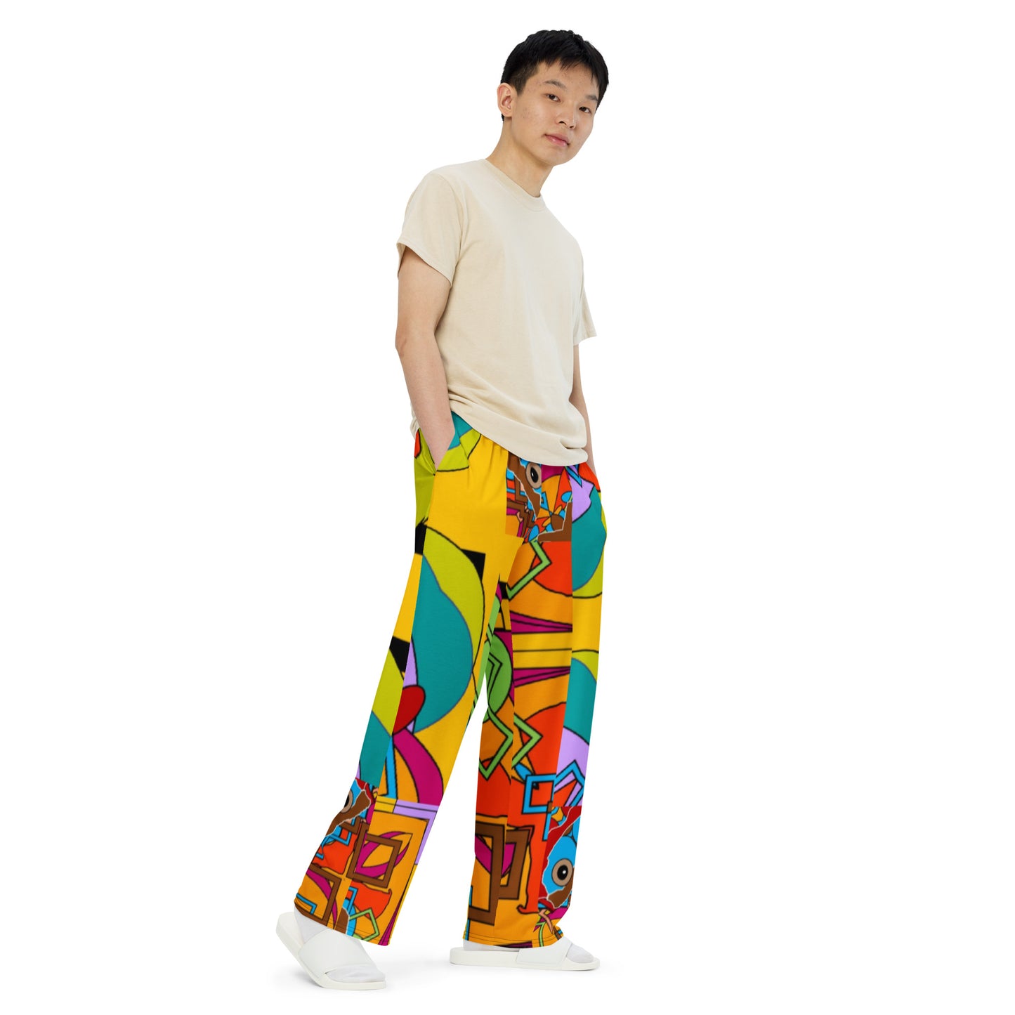 All-over print unisex wide-leg pants