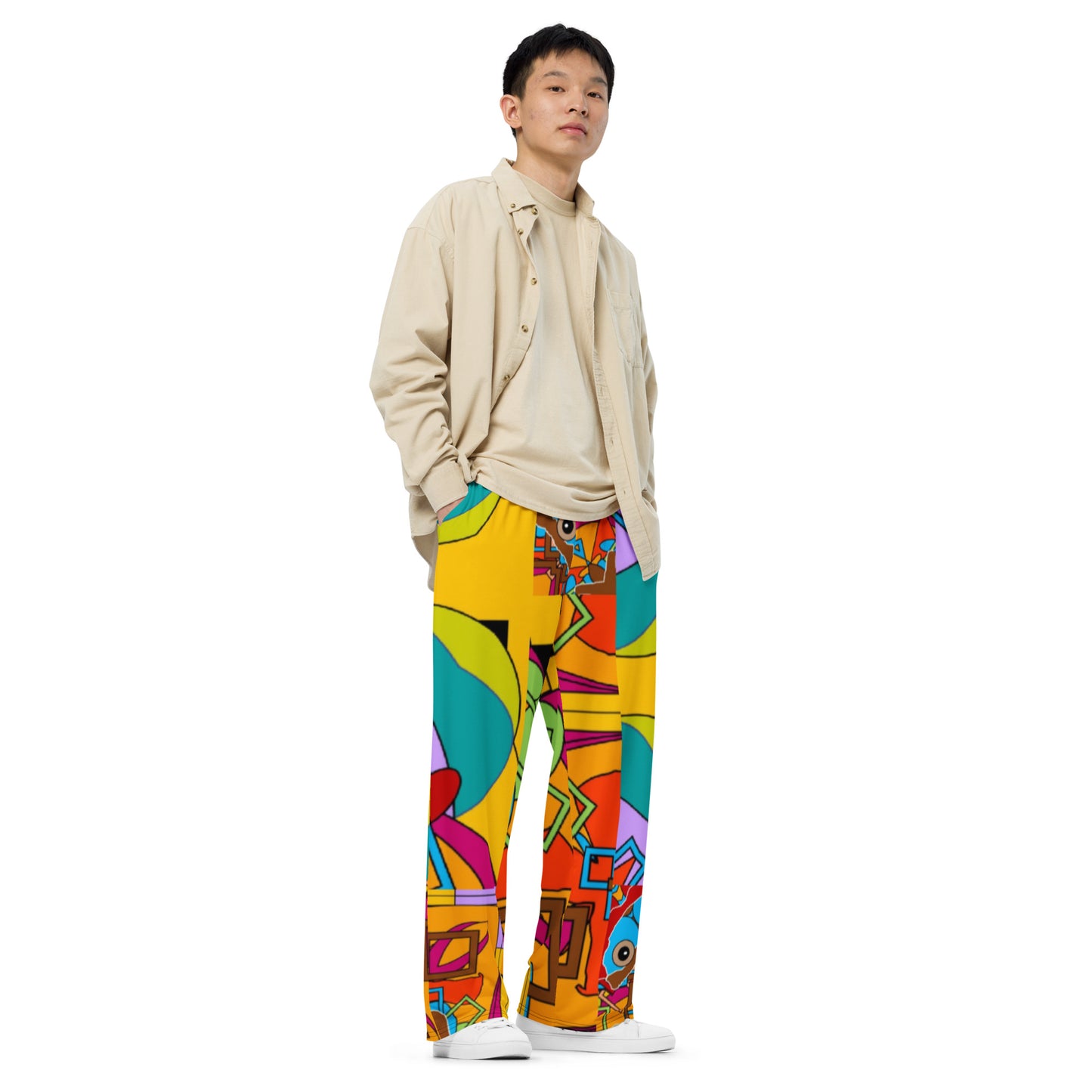 All-over print unisex wide-leg pants