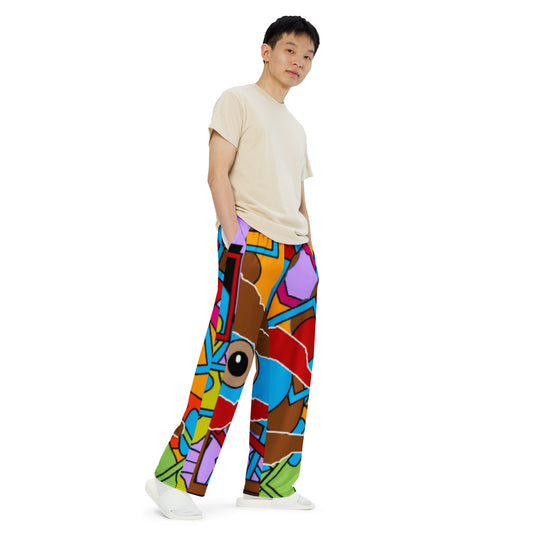 All-over print unisex wide-leg pants