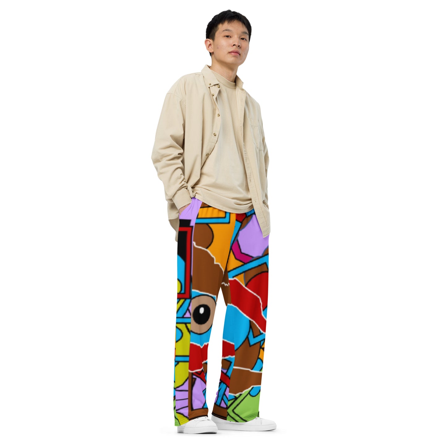 All-over print unisex wide-leg pants